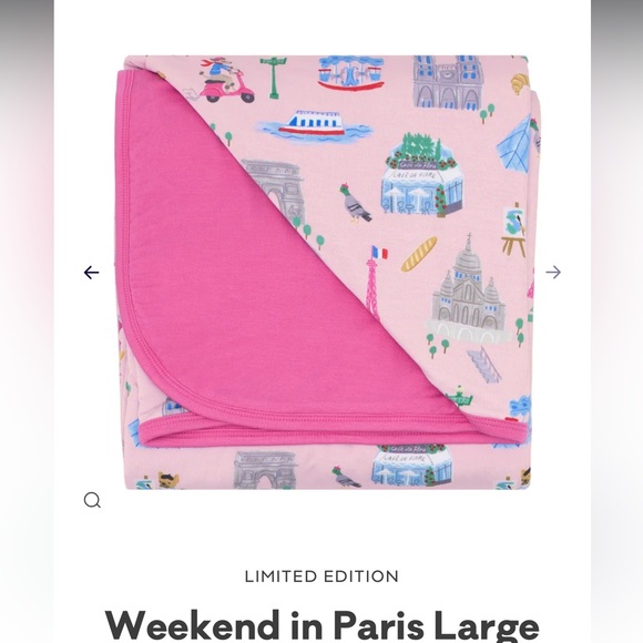 Little Sleepies | Weekend in Paris Large Cloud Blanket - Picture 4 of 4
